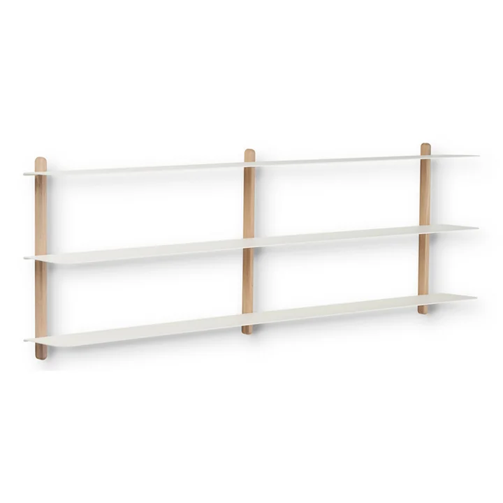 The Nivo wall shelf D from Gejst , light oak / white