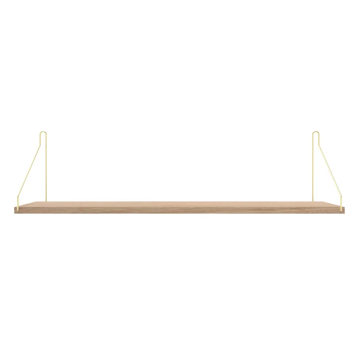 Shelf Shelf 80 x 20 cm from Frama in white oiled oak / brass