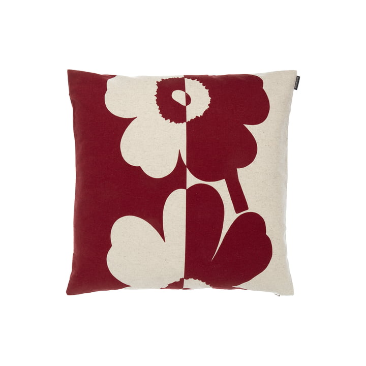 Unikko Pillowcase from Marimekko in the version cotton white / red