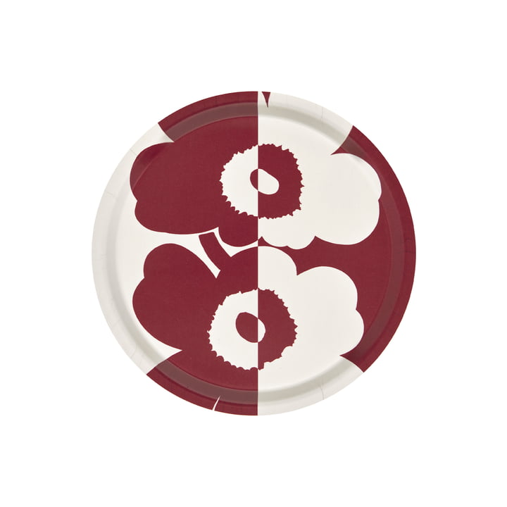 Mini Unikko tray round from Marimekko in the version white / red