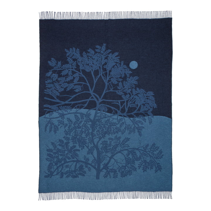 Puu Kuutamossa blanket from Marimekko in the colors grey blue / blue / black