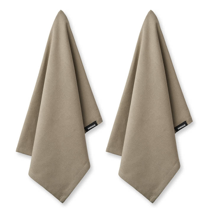 The organic cotton tea towel from Humdakin, 45 x 70 cm, oak (set of 2)