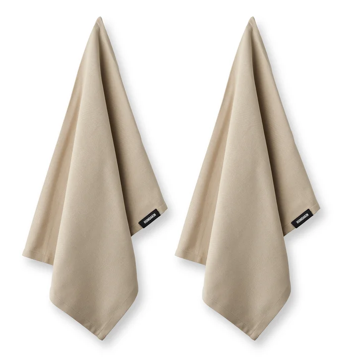 The organic cotton tea towel from Humdakin, 45 x 70 cm, light stone (set of 2)