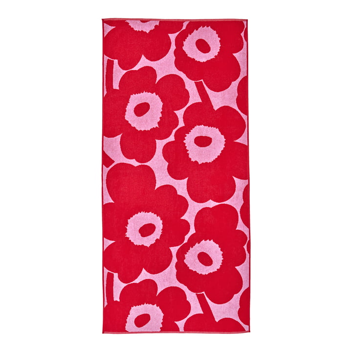 Marimekko - Unikko Bath towel 70 x 150 cm, pink / red