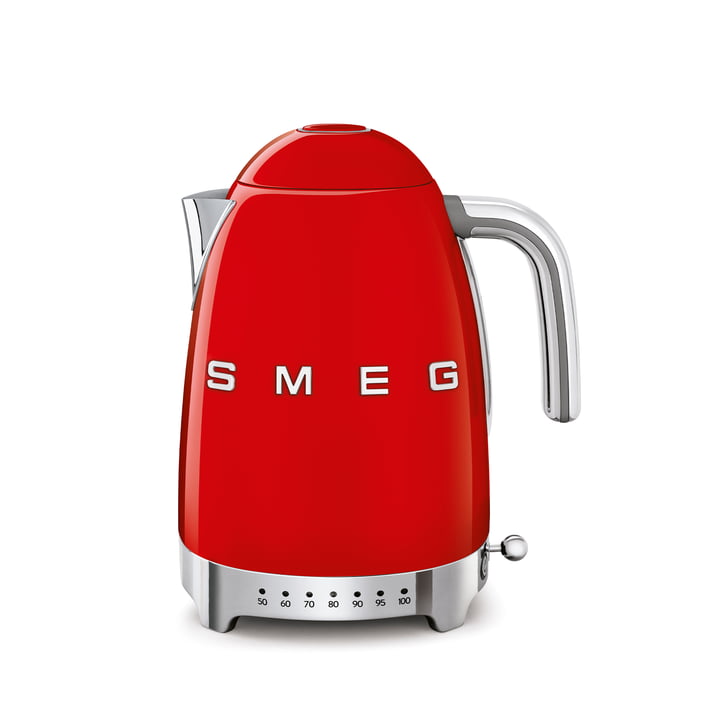 Kettle KLF04 (variable temperature control), 1,7 l from Smeg in red