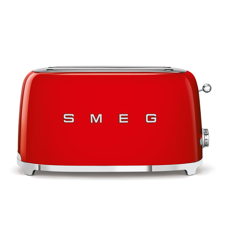 2-slot toaster TSF02, long from Smeg in red