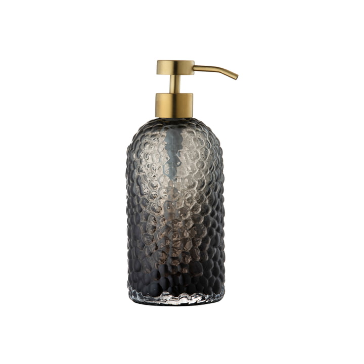 The Arura soap dispenser from AYTM , Ø 7.8 x H 16.2 cm, black / gold