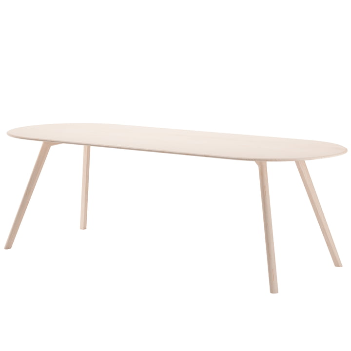 Meyer table Rounded XLarge 240 x 92 cm, ash waxed with white pigment by OUT Objekte unserer Tage