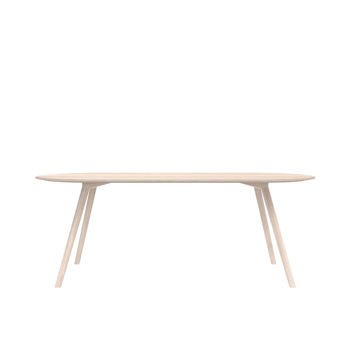 Meyer Table Rounded Large 200 x 92 cm, ash waxed with white pigment by Objekte unserer Tage