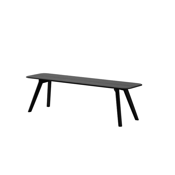 Meyer Bench medium 160 cm, oak stained and waxed with black pigment of OUT Objekte unserer Tage