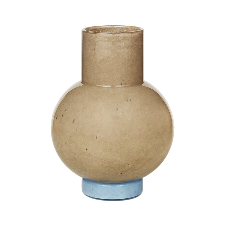 The Mari vase from Broste Copenhagen , H 27 cm, taupe / serenity light blue