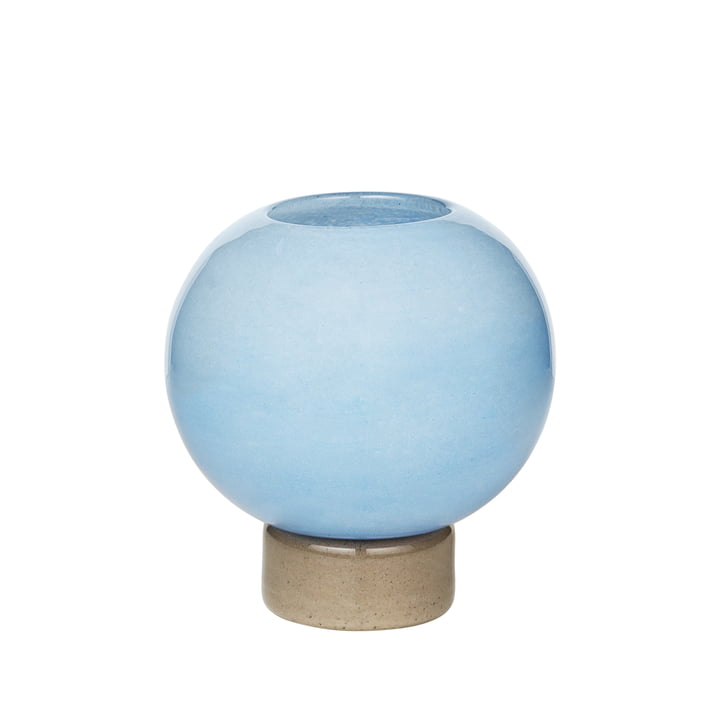 The Mari vase from Broste Copenhagen , H 21 cm, serenity light blue / taupe