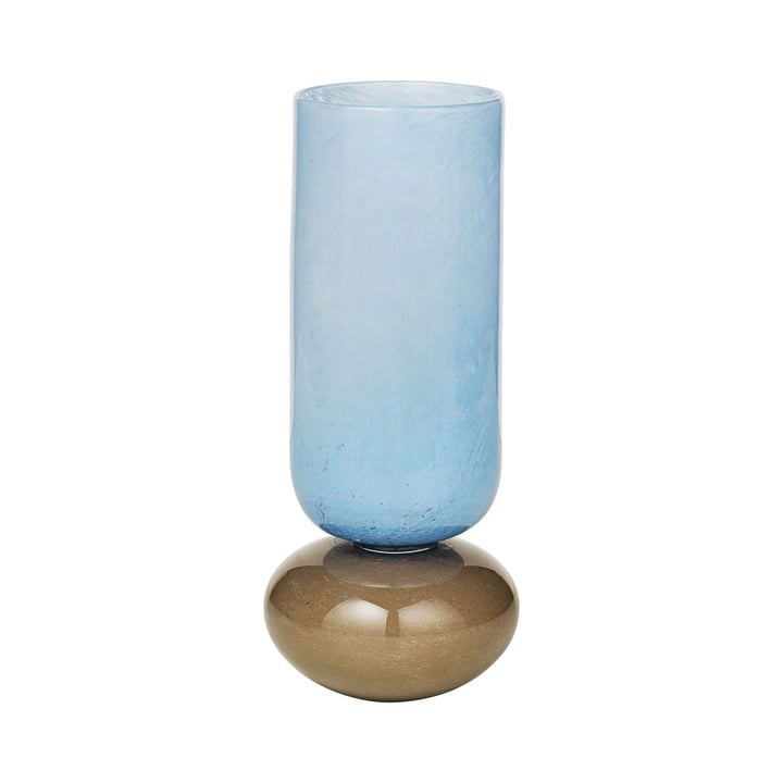The Dorit vase from Broste Copenhagen , H 28 cm, serenity light blue / taupe