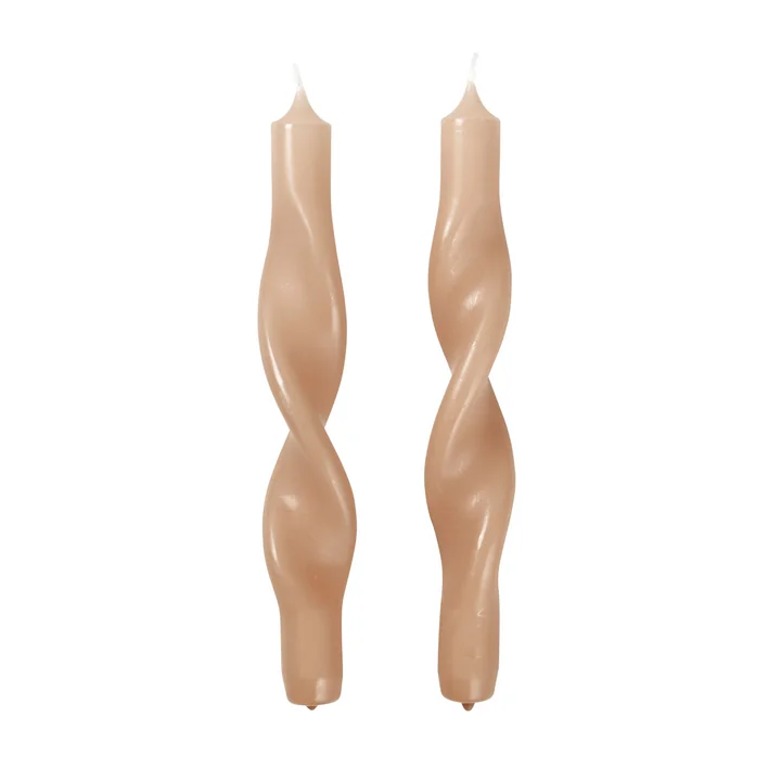 The Twist candles from Broste Copenhagen , walnut (set of 2)