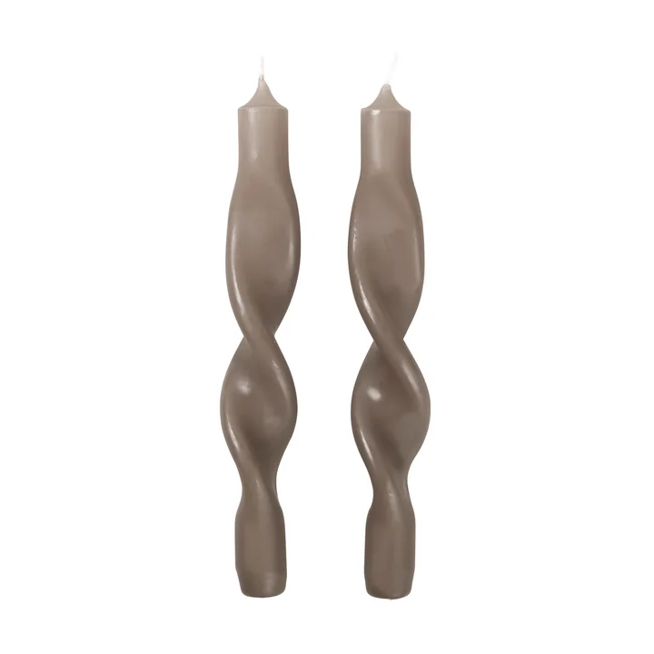 The Twist candles from Broste Copenhagen , linen (set of 2)