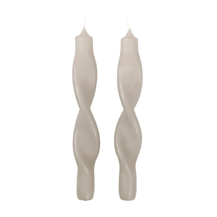 The Twist candles from Broste Copenhagen , rainy day (set of 2)