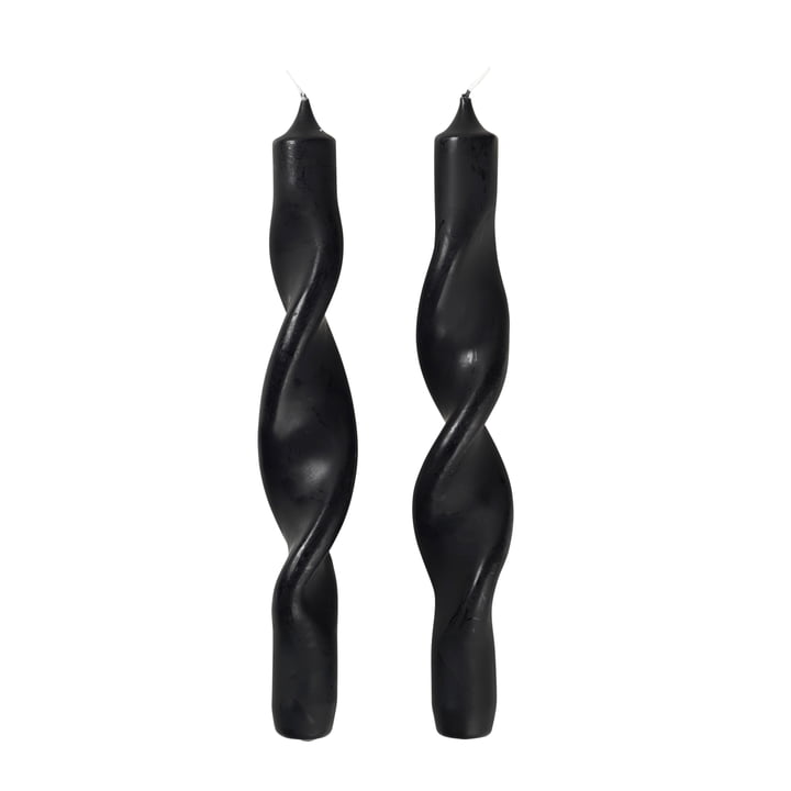 The Twist candles from Broste Copenhagen , simply black (set of 2)