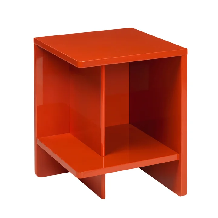 Tenna Bedside table, left from Broste Copenhagen in pureed pumpkin orange