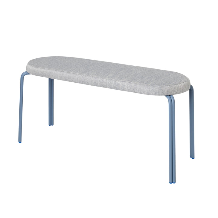Oda Bench upholstered from Broste Copenhagen in grey / blue