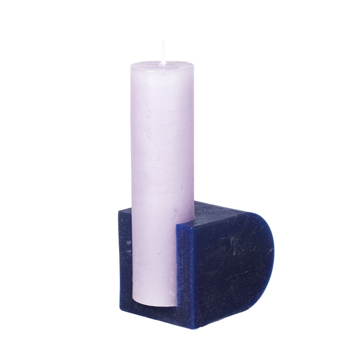 Blocke Candle from Broste Copenhagen in purple / blue
