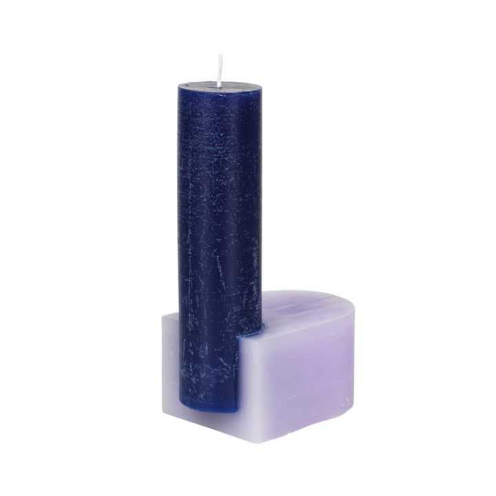 Blocke Candle from Broste Copenhagen in blue / purple