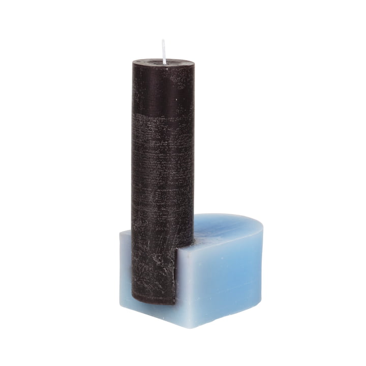 Blocke Candle from Broste Copenhagen in brown / light blue