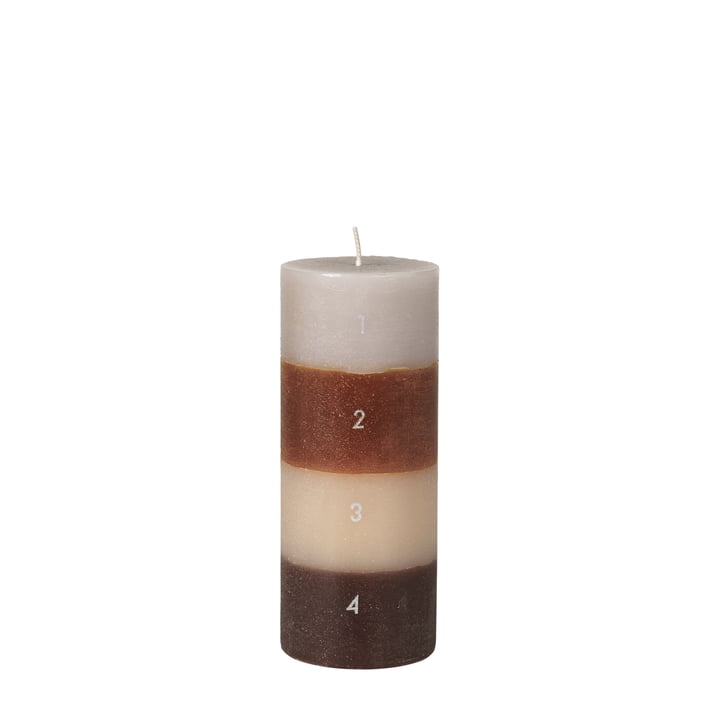Colorblock Calendar candle, H 17 cm from Broste Copenhagen in mixed colours (1)