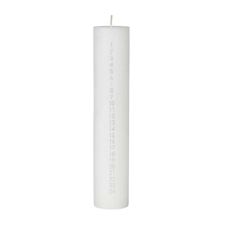 Rustic Calendar candle, h 25 cm from Broste Copenhagen in pure white