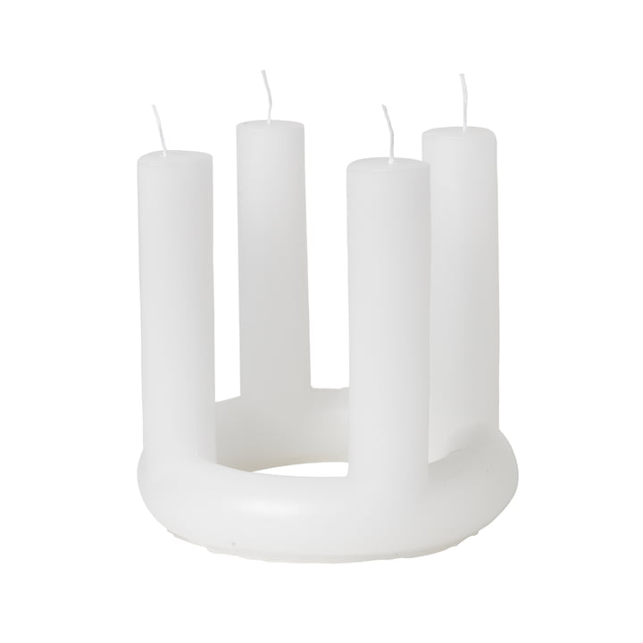 Broste Copenhagen - Lucia Advent candle, h 18 x Ø 20 cm, pure white