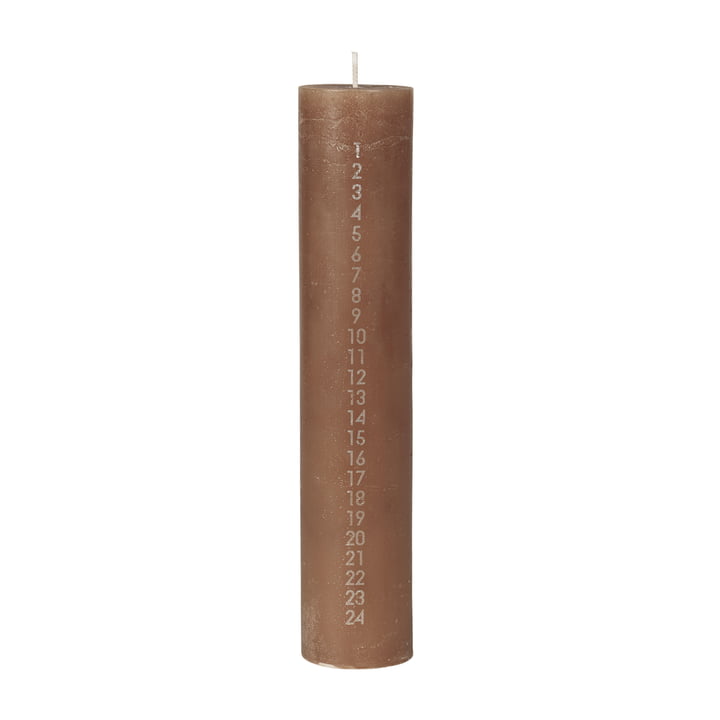 Rustic Calendar candle, H 25 cm from Broste Copenhagen in indian tan