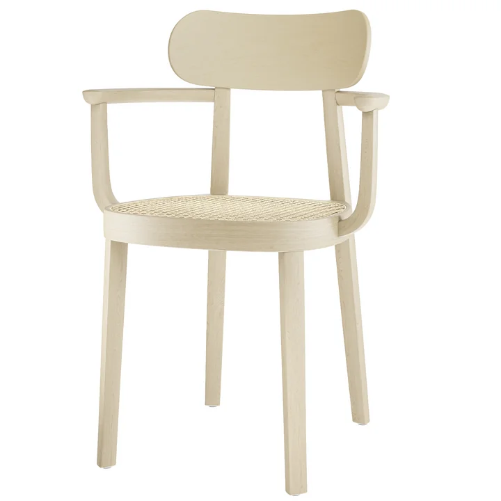 118 F Armchair tubular wickerwork from Thonet in nature