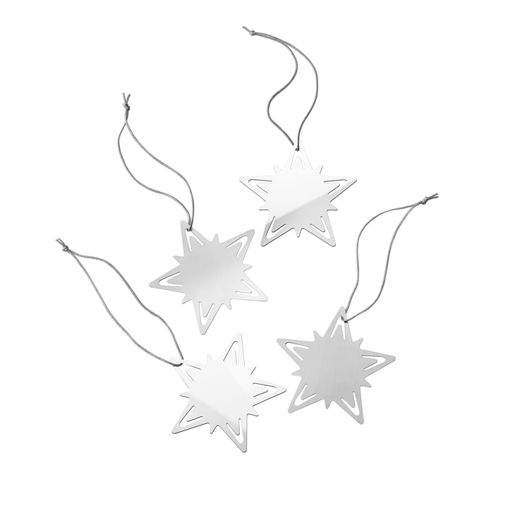 Classic Christmas Gift tag star from Georg Jensen made of stainless steel (set of 4)