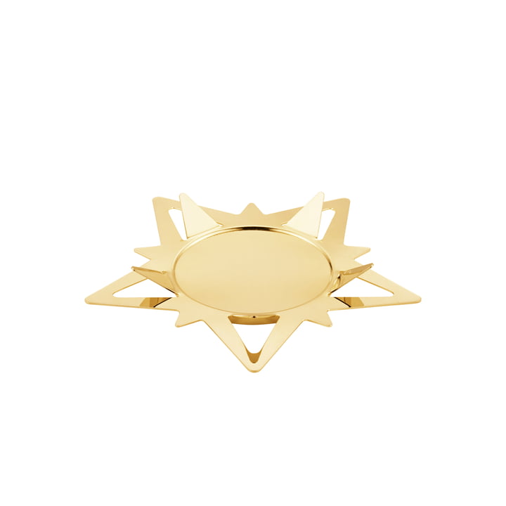 Classic Christmas Candle holder star for pillar candles Ø 16,3 cm from Georg Jensen in gold