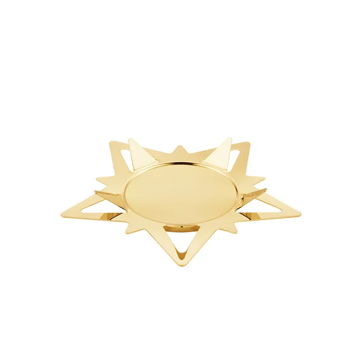 Classic Christmas Candle holder star for pillar candles Ø 16,3 cm from Georg Jensen in gold