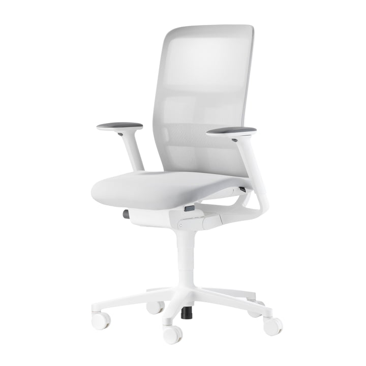 Wilkhahn - AT 187/71 Mesh office swivel chair, white / light grey