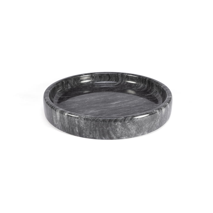 Marble tray round, dark grey / 20 cm from yunic