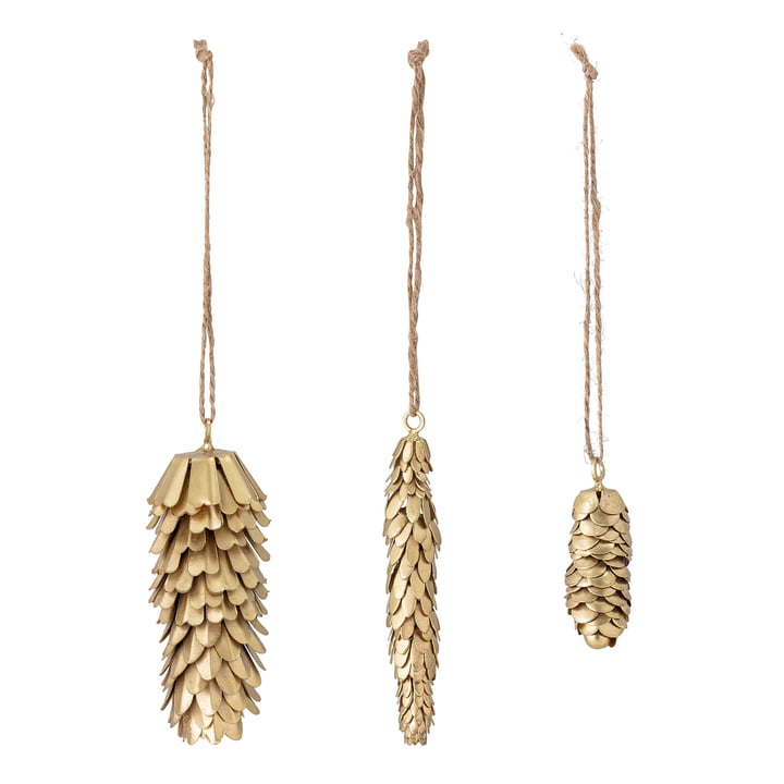Mildrid Ornament (set of 3) from Bloomingville in gold