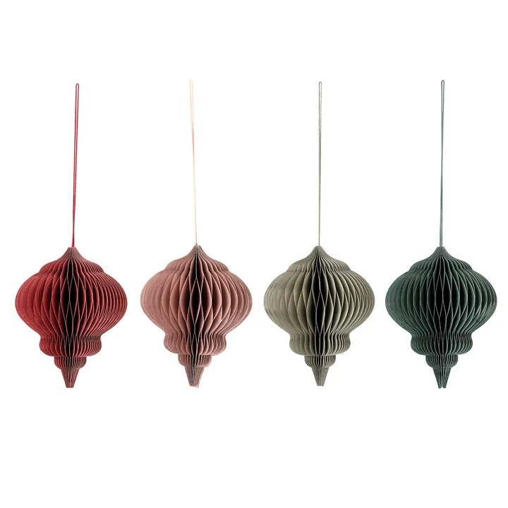 Milay Christmas ornament Ø 14 cm (set of 4) from Bloomingville in multicolor