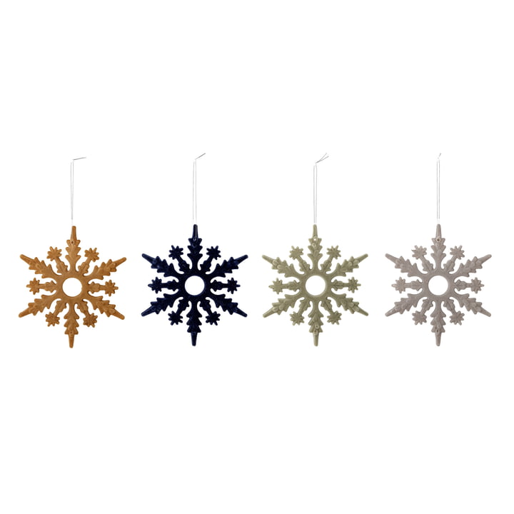 Endi Snowflake ornaments, Ø 14,5 cm (set of 4) from Bloomingville in multicolor