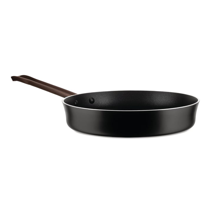 Edo pan with non-stick coating Ø 28 cm from Alessi in stainless steel black