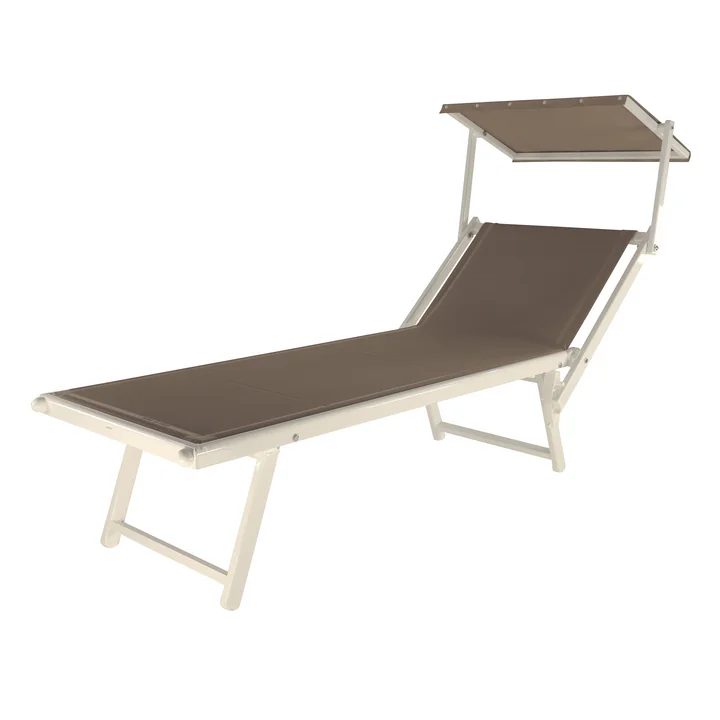 Rimini Classic Sun lounger, white / taupe from Jan Kurtz