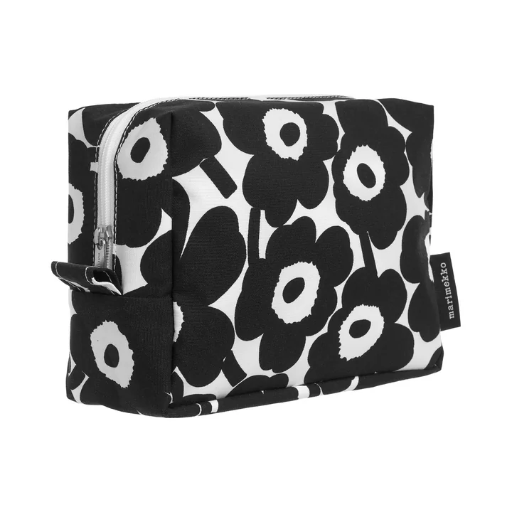 Vilja Mini Unikko Cosmetic bag, white / black by Marimekko