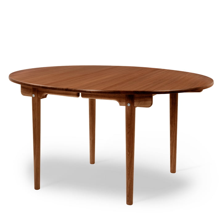 CH337 extendable dining table, 140 x 115 cm from Carl Hansen in mahogany oiled (with pull-out for 2 plates)
