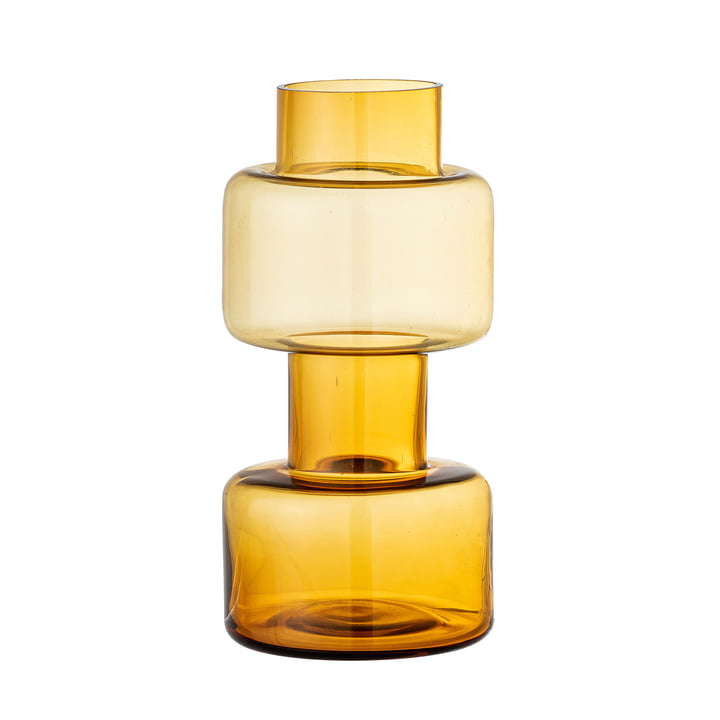 Benette Glass vase H 20 cm from Bloomingville in the color yellow
