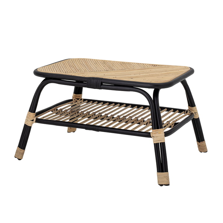 Loue Side table from Blommingville in rattan / black