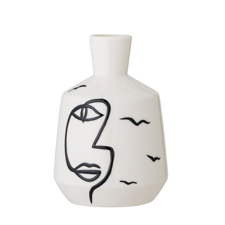 Norma Vase, H 15,5 cm from Bloomingville in white