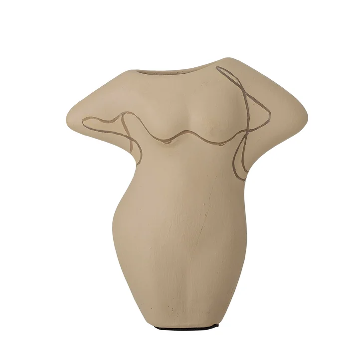 Lulu Vase, H 16 cm from Bloomingville in beige