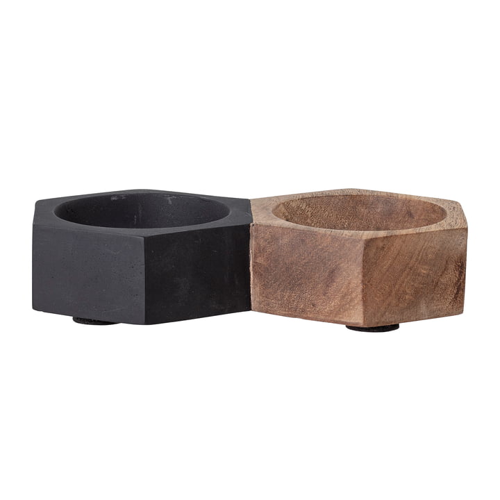 Frelle Salt- & Pepper bowl from Bloomingville in mango natural / black