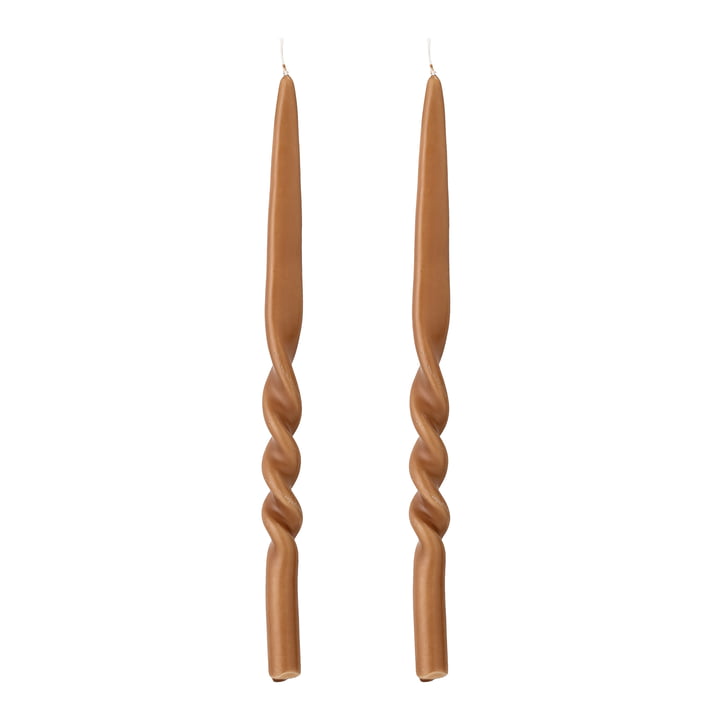 Twist Candle from Bloomingville in brown (set of 2)