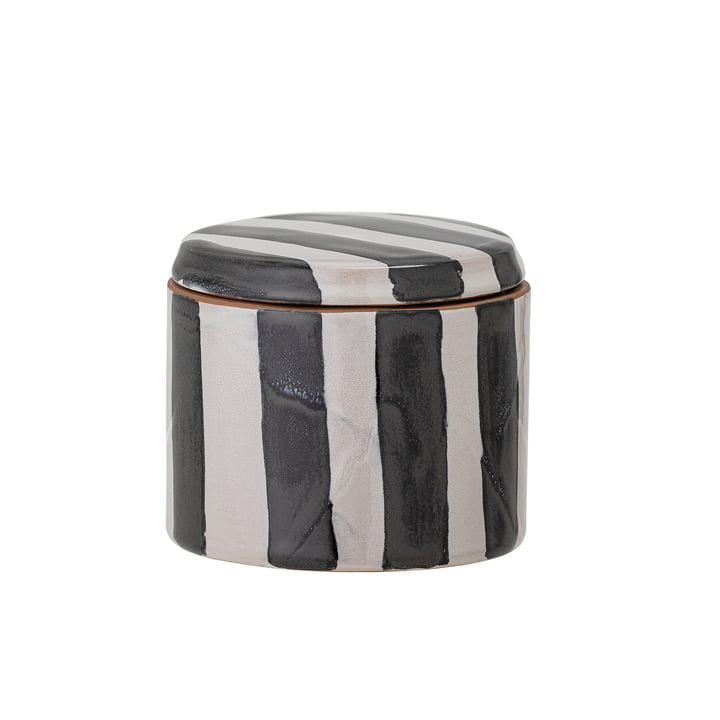 Serina Storage tin, H 7,5 cm, black / white from Bloomingville